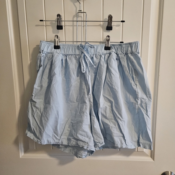 Light Blue Drawstring Shorts - Picture 1 of 3